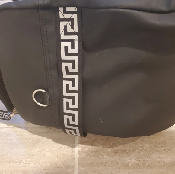 VERSACE Parfums Black / Silver Duffle Bag Overnight Weekender Travel